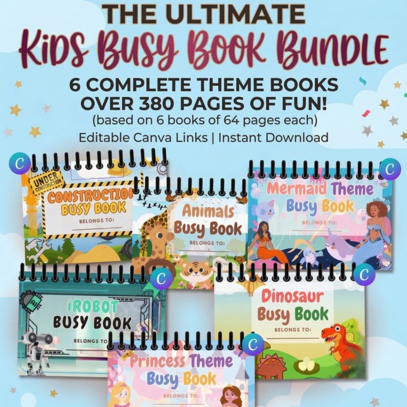  the ultimate 6 customizable kids busy book bundle