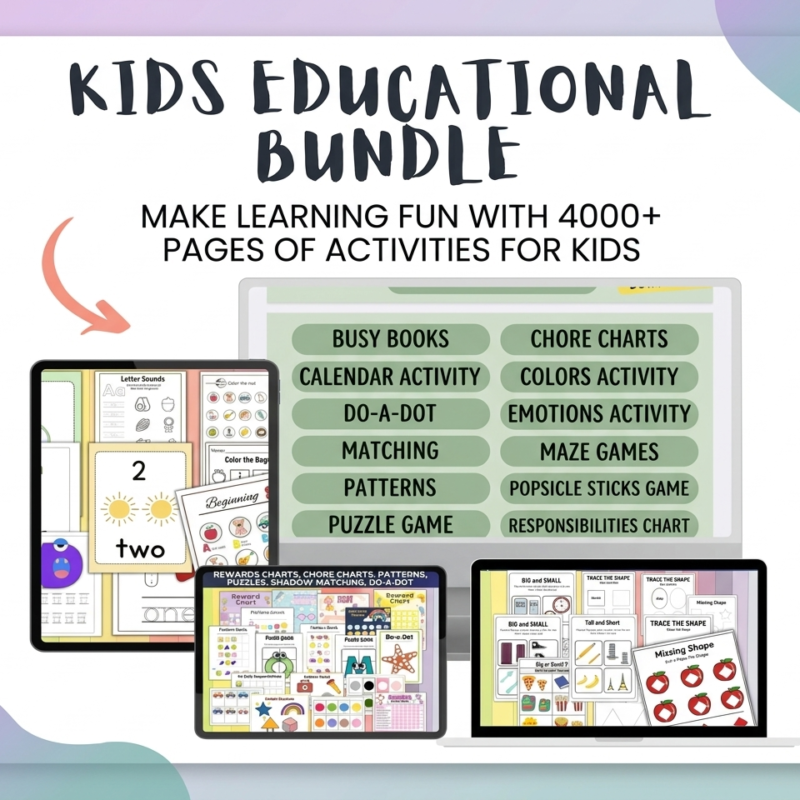  the ultimate 4,000+ page kids educational bundle: spark learning & start your own business