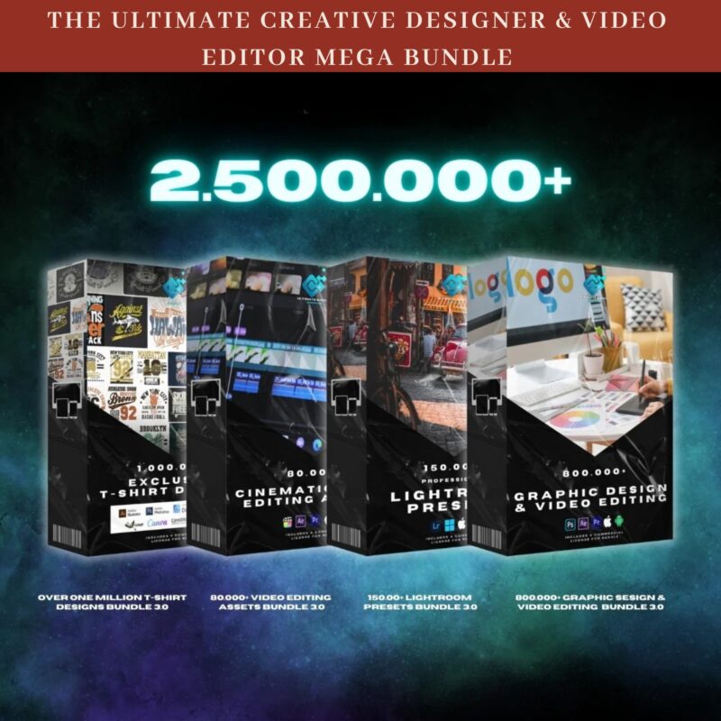 the ultimate creative designer & video editor mega bundle