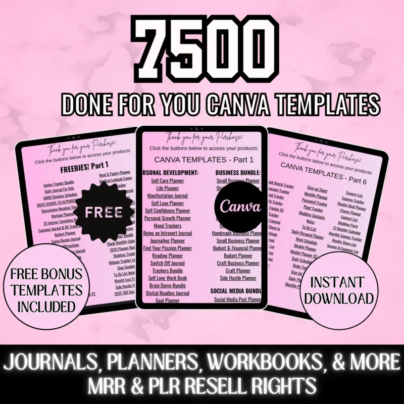 The Ultimate 7,500+ Canva Template Mega Bundle (with MRR & PLR)