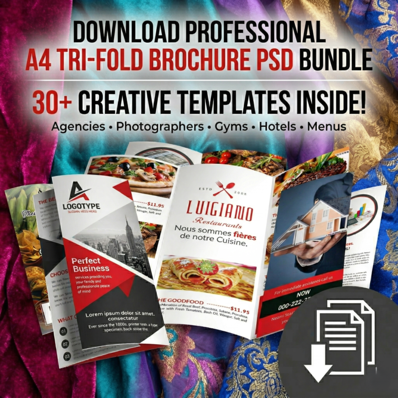30+ professional a4 tri fold brochure psd bundle