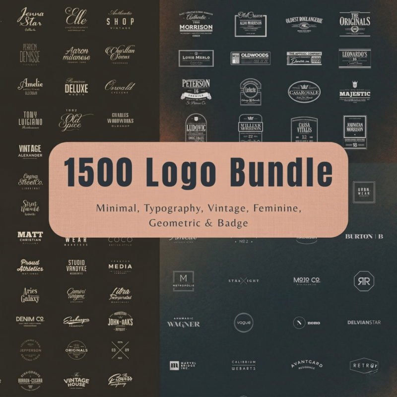 the ultimate 1,500+ logo design mega bundle