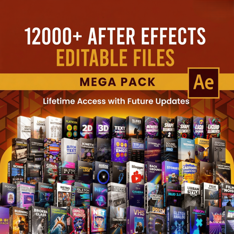 the ultimate after effects & design mega bundle: scale your creative output instantly