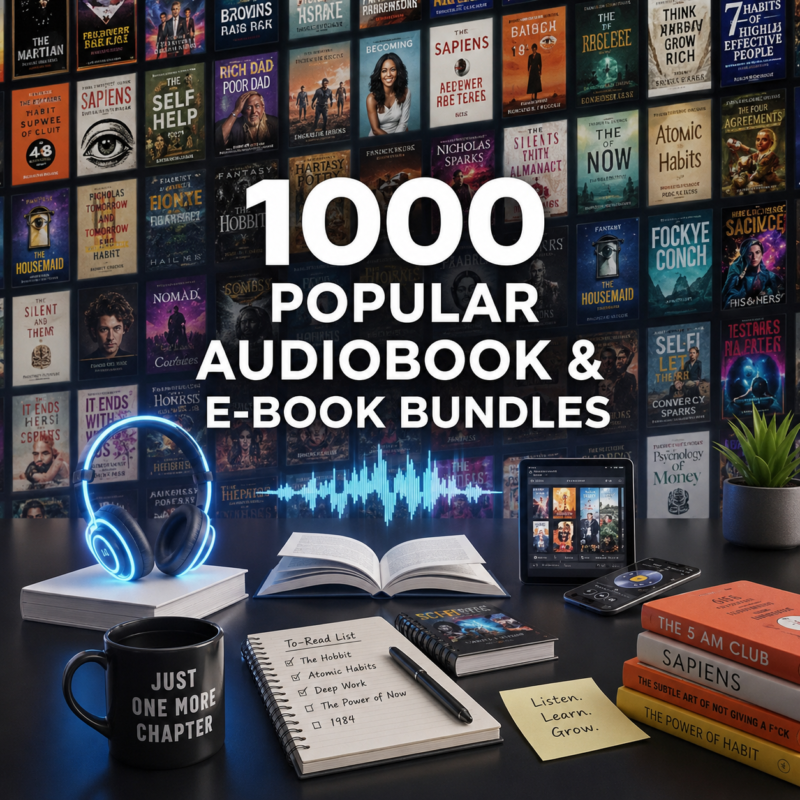 the ultimate 1000+ audio books with ebook bundle