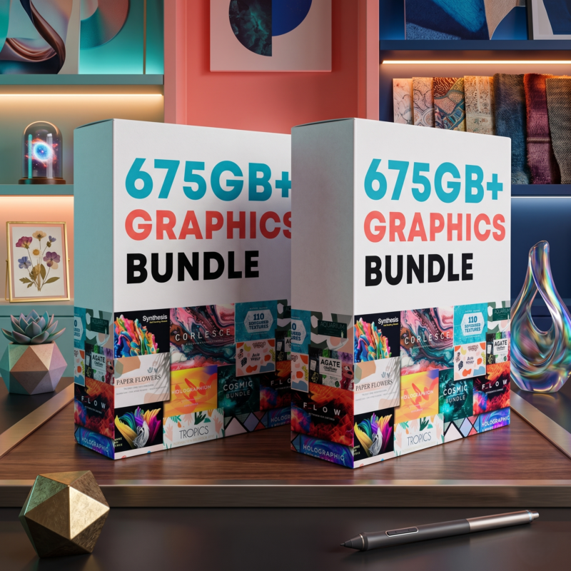 the ultimate 675 gb graphic bundle: your complete design toolkit